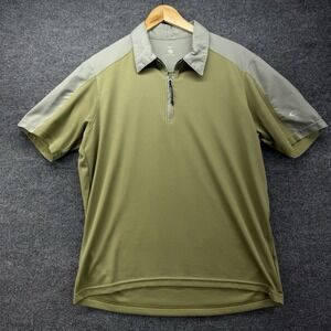 Mountain Hard Wear Mens Polo T-Shirts 1/4 Zip Short Sleeve Green Size L‎